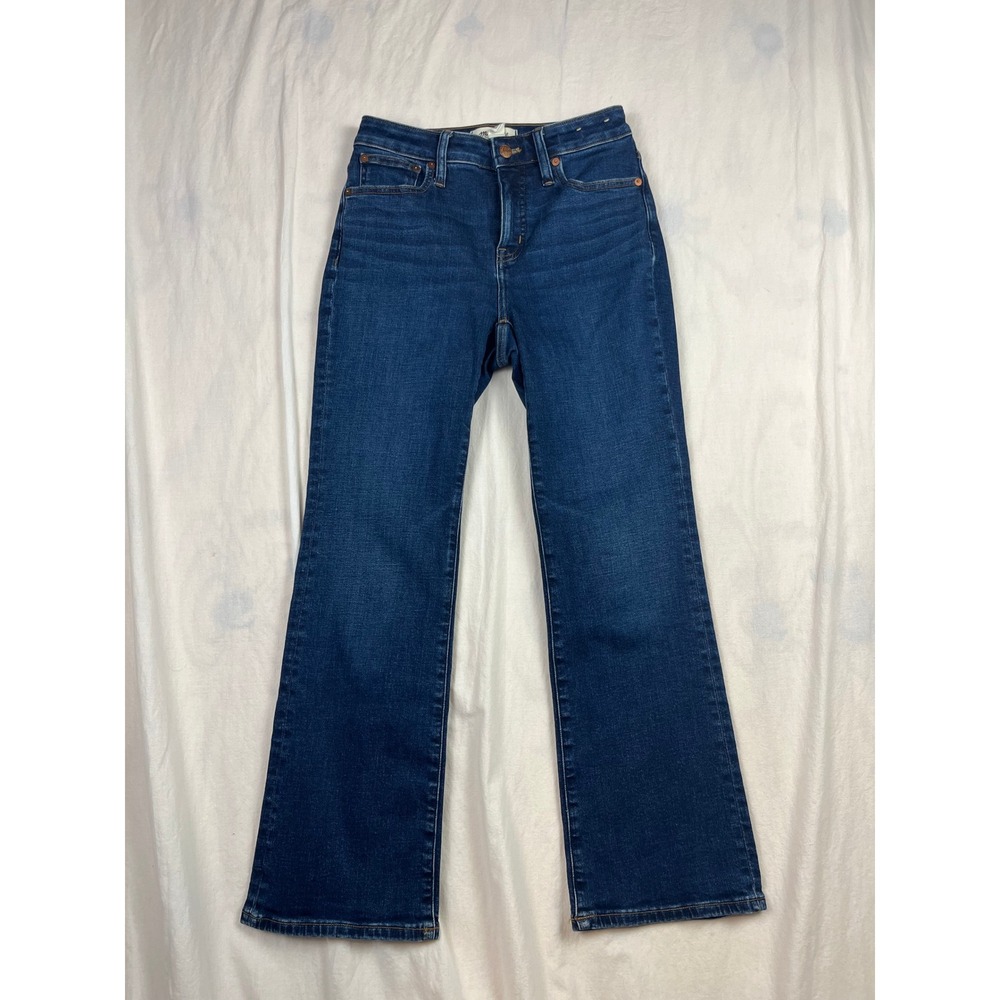 Madewell Curvy Kick Out Crop Jeans Dark Indigo Blue High‎ Rise Size 26